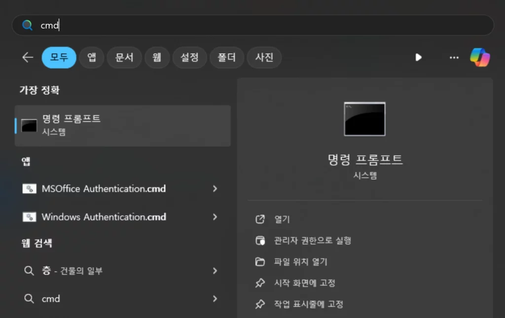 CMD 실행