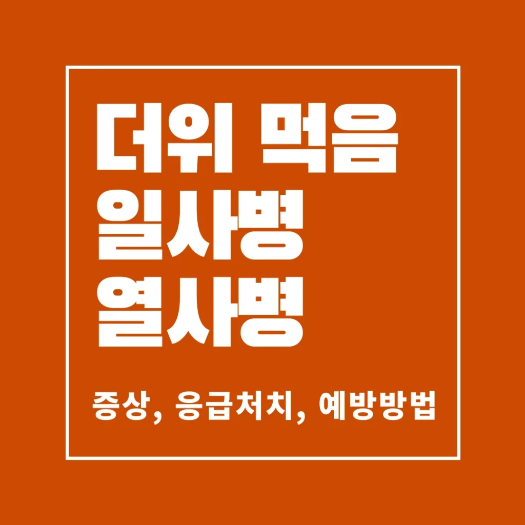 더위 먹었을 때