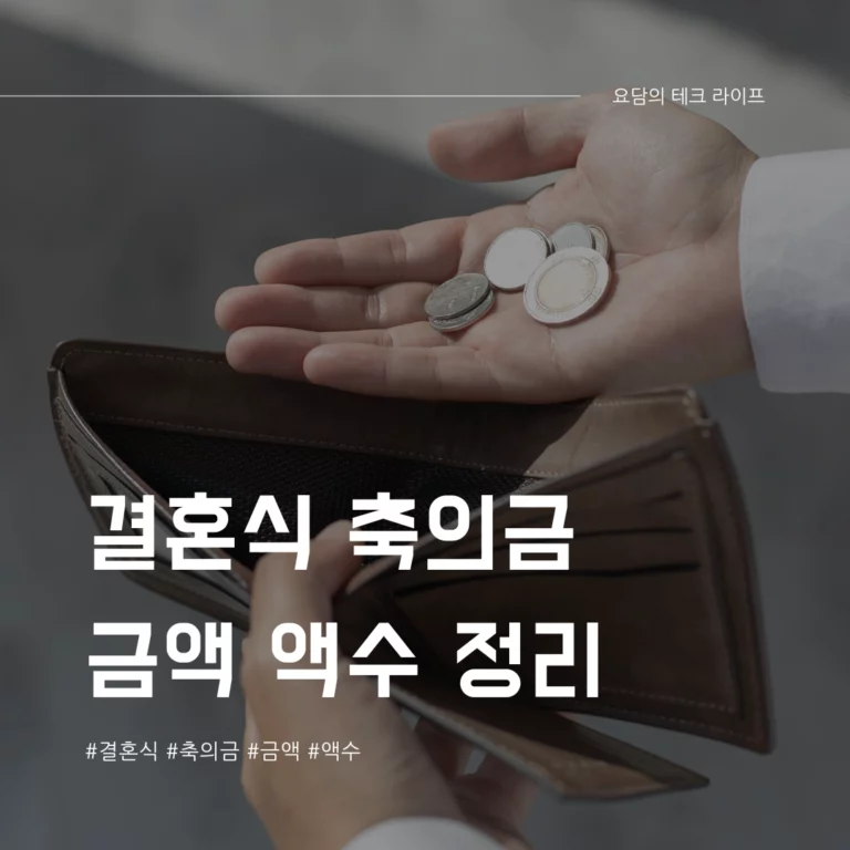 결혼식 축의금 금액 액수 정리 얼마나 할지 모르겠다면