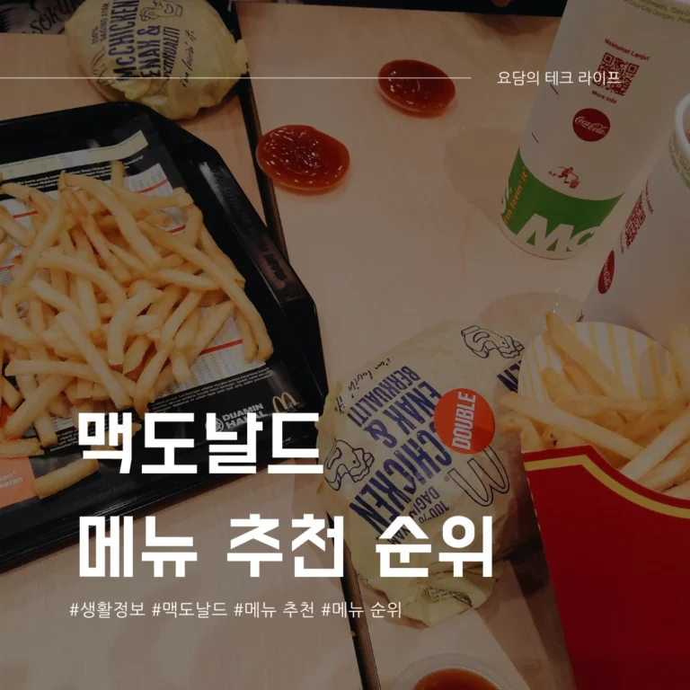 맥도날드 메뉴 추천 순위 2025 BEST 5