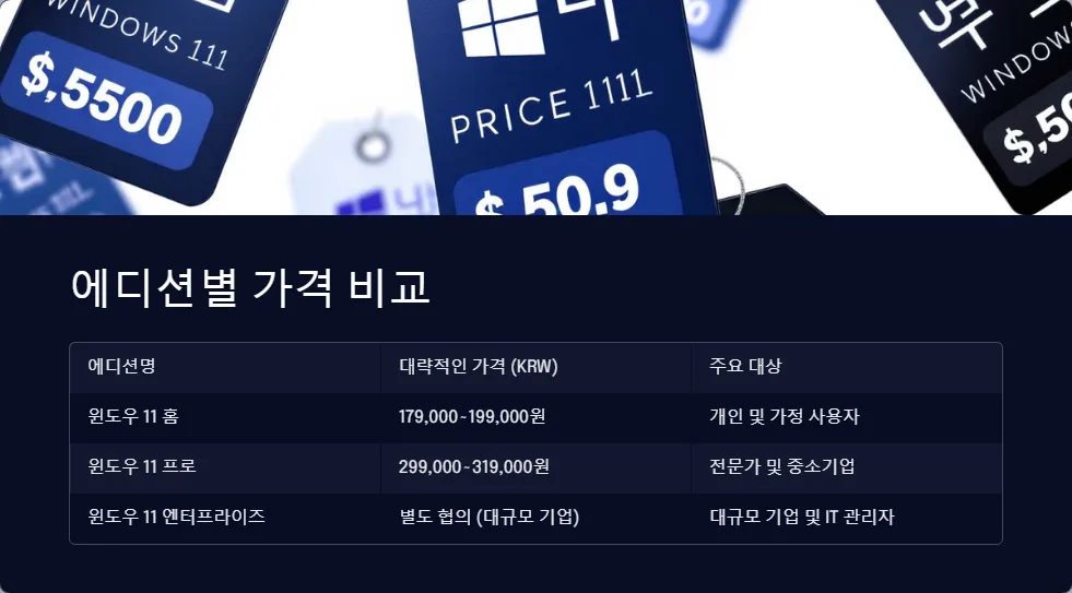 윈도우 11 시디키 가격 – 윈도우 11 시디키 가격을 보기 전 에디션부터 구분하기
