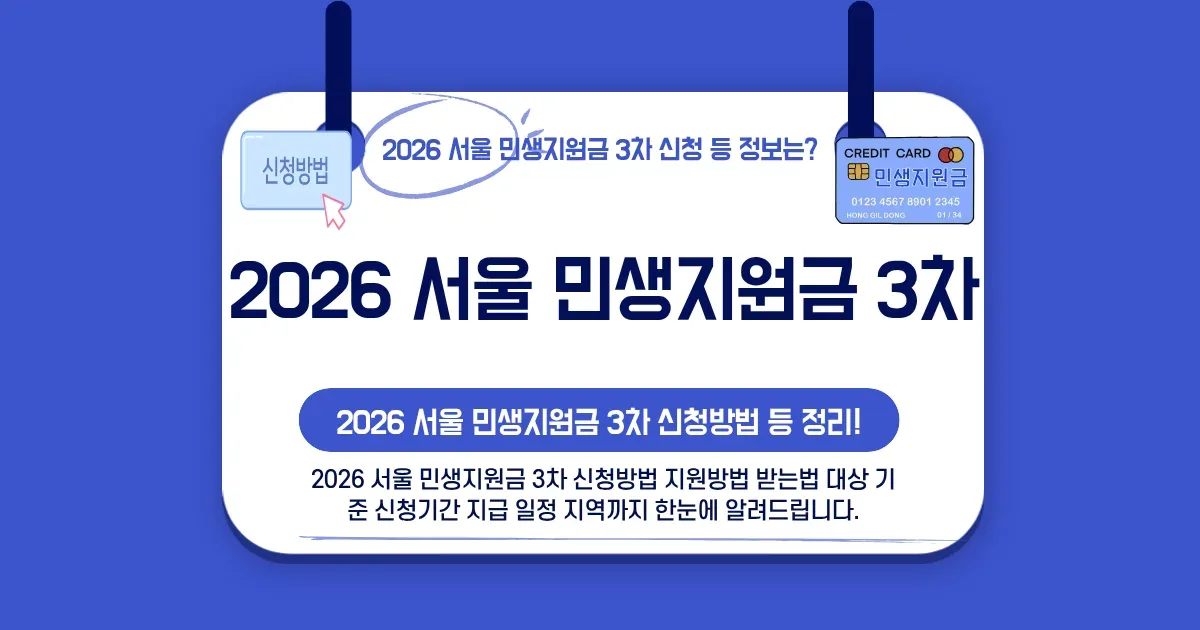2026 민생지원금 3차 신청 사이트 – 지급일과 사용기간 확인 시 주의점