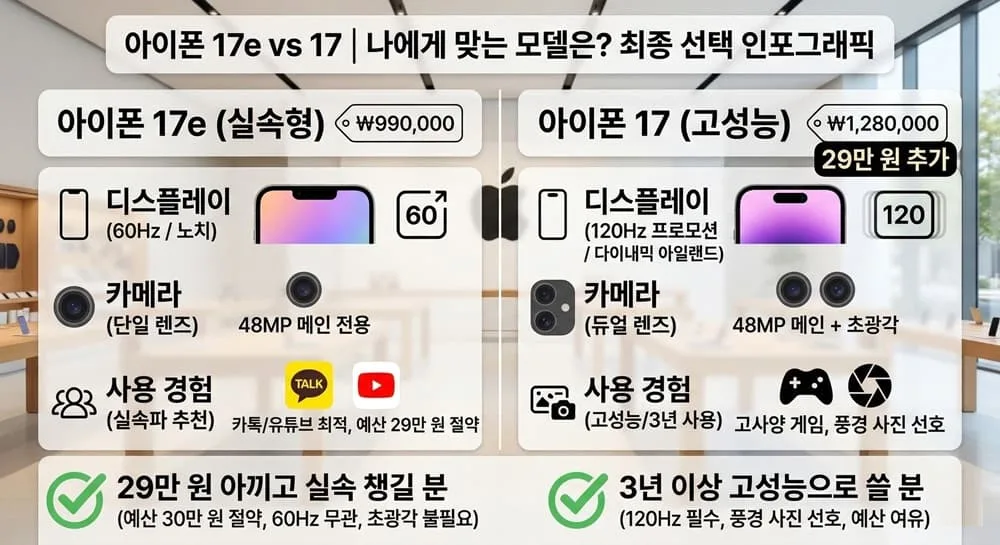 아이폰 17 e 추천 비교 – 아이폰 17e 스펙과 성능에서 볼 포인트