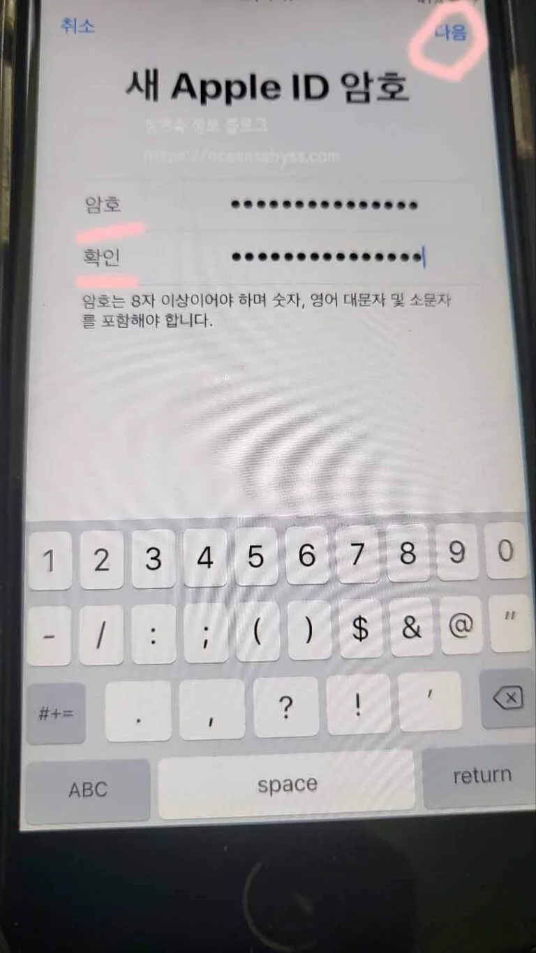 Apple ID 이메일 수신함 확인 화면