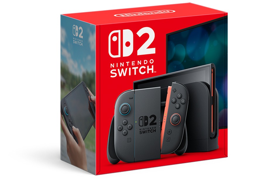 스위치2 PS5 가격 비교 기준이 되는 닌텐도 스위치2 본체 패키지와 조이콘 2, 독 구성